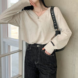 [Bellide made] Soft loose V-neck knitwear
