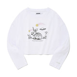 ウィティーバニースケッチクロップTシャツ／WITTY BUNNY SKETCH CROP T-SHIRT [WHITE]