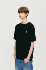 スモールチェリーニット半袖Tシャツ / UNI SMALL CHERRY SHORT SLEEVED KNIT KS [BLACK]