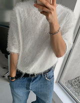 ユニークモヘアショートスリーブTシャツ