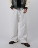 ペイントラインダーティジーンズ / paint line white dirty jeans