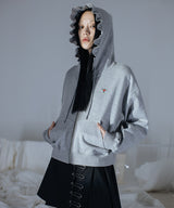 0 4 ruffle zip-up hoodie - GREY (4642323562614)