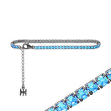 ミニテニスブレスレット / [S925] Skyblue Mini Tennis Bracelet (black silver)