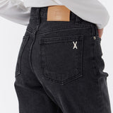 Womans Signature Stud Tapered Crop Fit Denim Pants Black