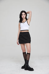 mii リブ クロップタンクトップ / mii RIBBED CROP TANK TOP WHITE