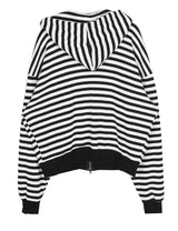 No.0656 ストライプワッフルフードZIP-UP(3color)