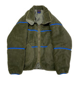 Line taping faux fur mustang (Khaki) (6641877581942)