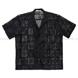 レースオープンカラーシャツ/FL lace open collar shirt (2 colors)