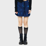 プリーツウィッシングデニムスカート/PLEATS WASHING DENIM SKIRT