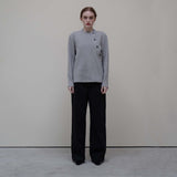 Gray Waffle Button Tee