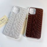 CABLE KNIT HARD JELL CASE_WHITE