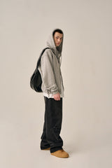 BOTTOM LESS HOOD ZIP-UP - GRAY