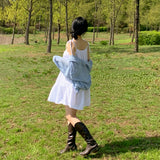 [調整可能ストラップ] カンカンスリーブレスドレス