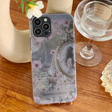 Pink antique collage A girl Phone Case 