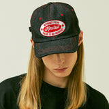 KNDW LOGO WAPPEN DENIM TRUCKER CAP BLACK