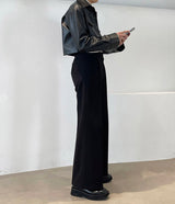 フレンチ レザー クロップジャケット / MO French Leather Cropped Jacket (2 colors)