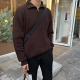 ニードUハーフジップアップニット