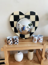 Heart Acrylic Convex Mirror (Checkerboard)