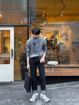 LMN レギュラーロールアップデニムパンツ / LMN Regular Roll-Up Denim Pants (Black)