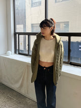 Mutual twist zip up knit 