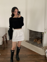 HP Cotton Loose Crop Knit (5color)