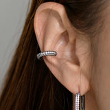ミニ ドーナツ イヤーカフ / [KANG DANIEL] [S925] Mini Donut Ear Cuffs (black silver)