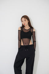 スプリットショルダーボディスーツ/(9240) Split Shoulder Bodysuit