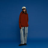 ボタンフリースフーディー/BUTTON FLEECE HOODIE_BRICK ORANGE