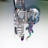 Rainbow lizard heart Hairpin (6672858382454)