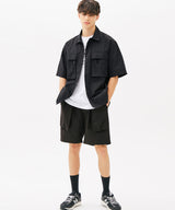 SIDE FLAP POCKET SHORTS (KHAKI) (6585208832118)