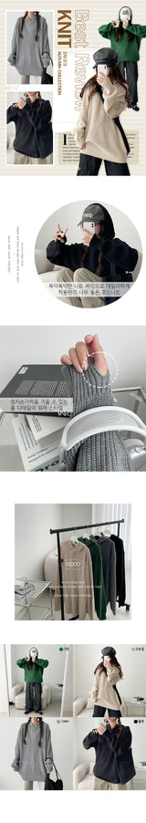 Tesla Loose Warmer Hooded Knitwear