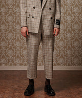 Cropped slacks - Beige check (4618141859958)