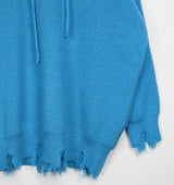 ダメージハーフジップアップフード/Damage Half Zip-Up Hood (3color)