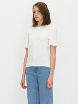 Puff crinkle top - White (6699407179894)