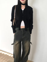 [Muffler set] Eden button V-neck cardigan