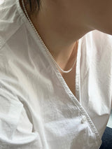 [92.5silver] swirl pearl necklace_3mm