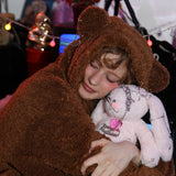 パンクベアフリースジャケット / 0 1 punk bear fleece jacket - BROWN