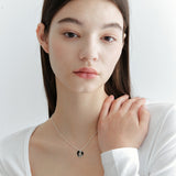 [925 SILVER] Love U Heart Necklace