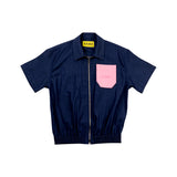 ショートスリーブボンバージャケット/[UNISEX] Short Sleeve Bomber Jacket (Denim)