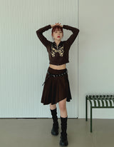 カットアンバランススカート/Cut unbalanced skirt (2color)