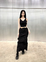 ライジングシャーリングスリットロングスカート / 931. Rising shirring slit long sk (2color)