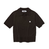 モノチェリーオープンカラーニット / MONO CHERRY OPEN COLLAR KNIT [BROWN]