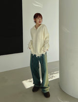ストレートウォッシュドデニムパンツ/no.5187 Straight Washed Denim Pants (2color)