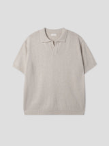 アンダーブックルオープンカラーショートスリーブニットウェア / Ander Bookle Open Collar Cool Short-Sleeved Knitwear (4 colors)