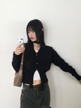 [Muffler set] Eden button V-neck cardigan