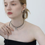 デイジーレザーネックレス / Daisy Leather N.(2color)