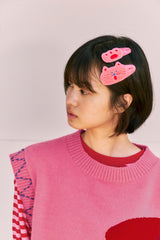 KIRSH X MISAKI KAWAI DRAWING KNIT VEST [PINK]