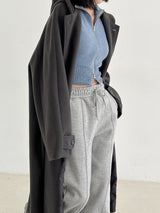 ウールフードロングコート / Wool hood long coat (3color)