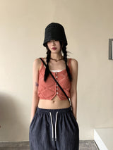 ワコサマーストローバンジーバケットハット / Wako summer straw bungee bucket hat