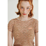 インターロック ステッチ レーストップ / INTERLOCK STITCH LACE TOP_ORANGE